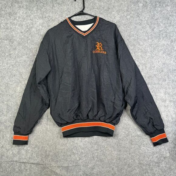 Vintage Holloway Pullover Windbreaker Size Small Lined Black Orange Embroidered - Picture 1 of 8